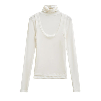 2 in 1 Mock Neck Jersey Top