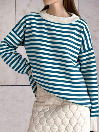 Jara Oversize Striped Sweater For Women Cozy Stylish Pullover For Everyday Essential Wear