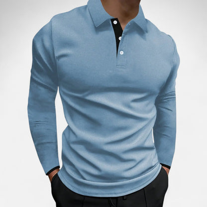 Ancienne Monde | Long Sleeve Polo for Men – Comfortable Elegance for Autumn and Business Casual