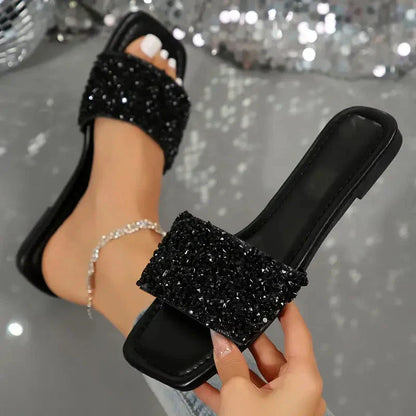 Mila Crystal Slide Sandals