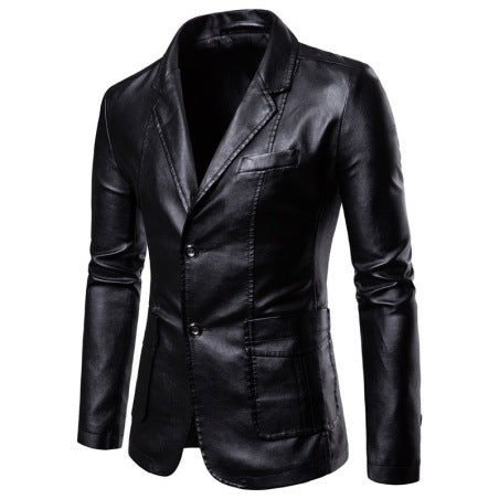 Cognac Brown Mens Blazer Premium Lambskin With Notch Lapels And Button Cuffs