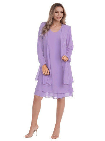 Elegant 2-Piece Dress and Jacket Set for Women – Formal Wedding & Evening Dress