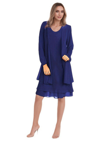 Elegant 2-Piece Dress and Jacket Set for Women – Formal Wedding & Evening Dress