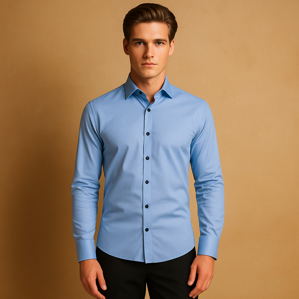 Men's Stretch Shirt With Button Front Closure For Active Professionals Crisp Look All Day Comfort