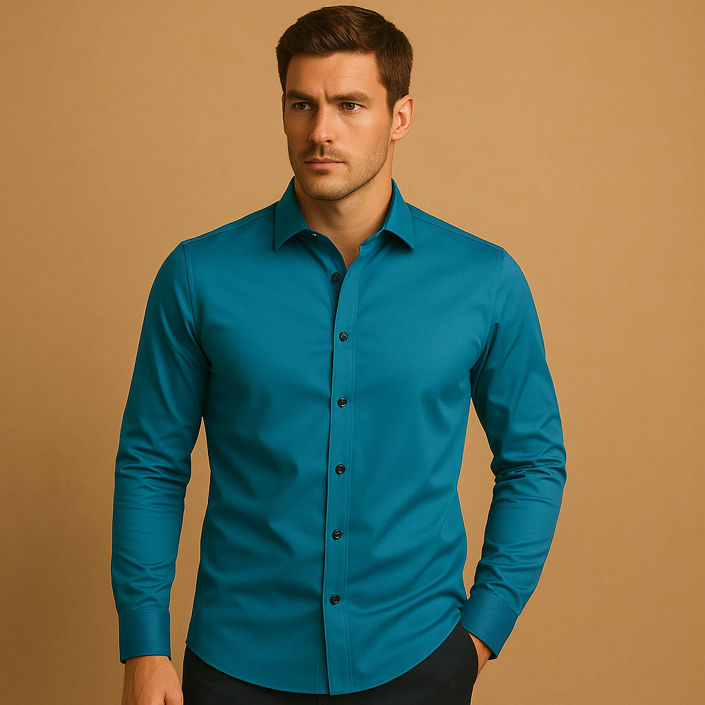 Men's Stretch Shirt With Button Front Closure For Active Professionals Crisp Look All Day Comfort