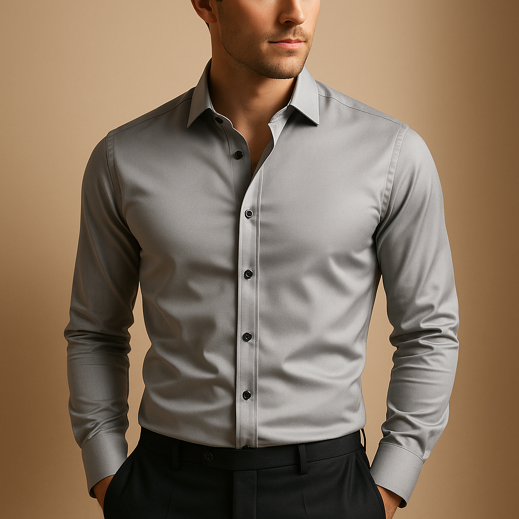 Men's Stretch Shirt With Button Front Closure For Active Professionals Crisp Look All Day Comfort