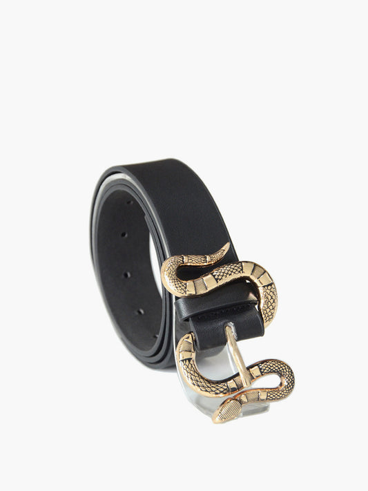 Snake Buckle Leather Belt - TrendAura