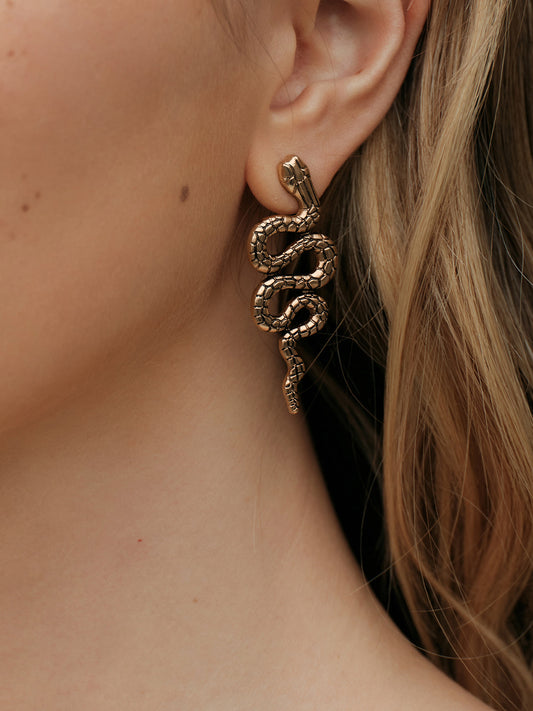 Snake Shaped Stud Earrings - TrendAura