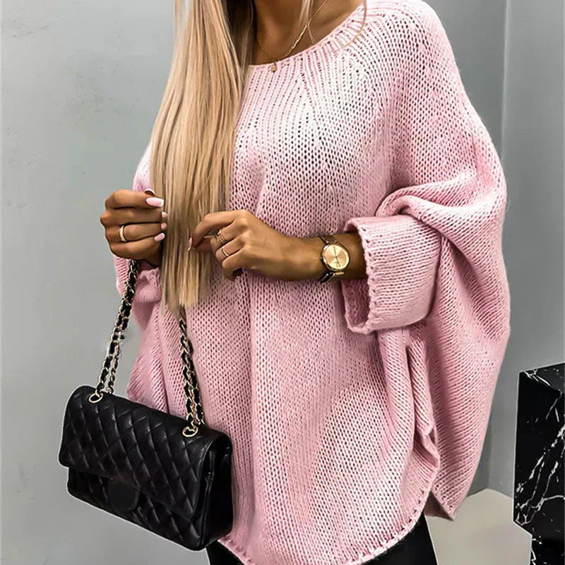 Women’s Chunky Knit Sweater – Oversized Fit – Soft Yarn – Thigh Length Casual Style