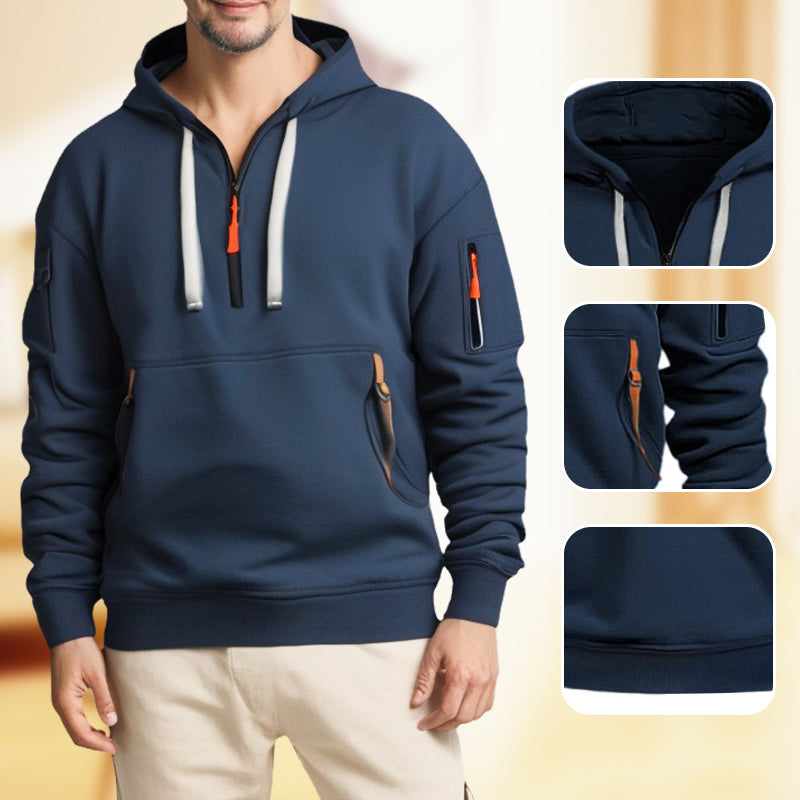 Mens Half Zip Hoodie Sweatshirt For Elegant Comfort And Versatile All Day Wear Everyday Style