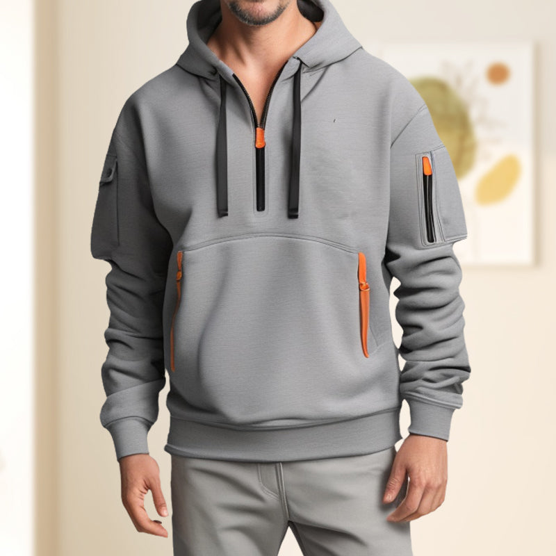 Mens Half Zip Hoodie Sweatshirt For Elegant Comfort And Versatile All Day Wear Everyday Style