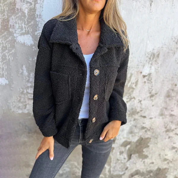 Jassy Wool Jacket For Women Comfort Fit With Lapels Chic Style Elegant Everyday Essential