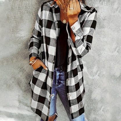 Women's Checked Jacket | Long Sleeve