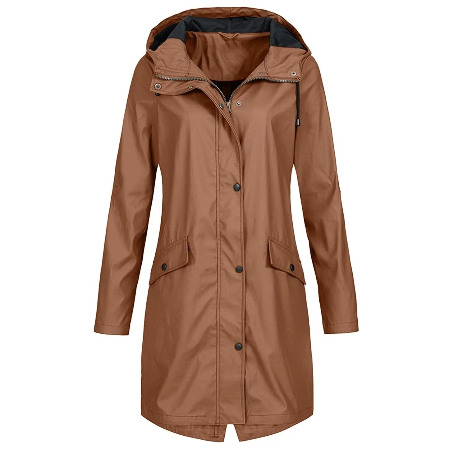 Kaly Womens Mid Season Hooded Jacket For Rainy Days With Elegant Comfort And Daily Protection