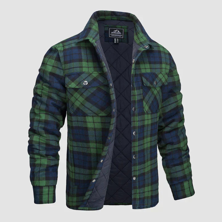 Thorne Flannel Jacket for Men by TrendAura Plaid Shirt Jacket with Durable Outer Shell and Quilted Lining