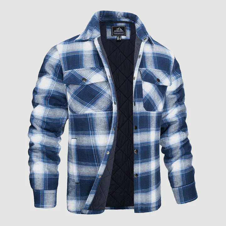 Thorne Flannel Jacket for Men by TrendAura Plaid Shirt Jacket with Durable Outer Shell and Quilted Lining