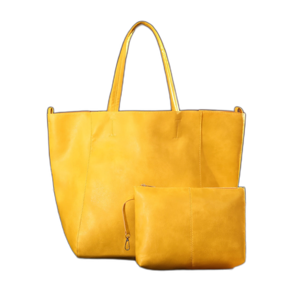 TrendAura Heather Tote Bag - Vegan Leather Tote With Detachable Pouch And Spacious All-Season Design