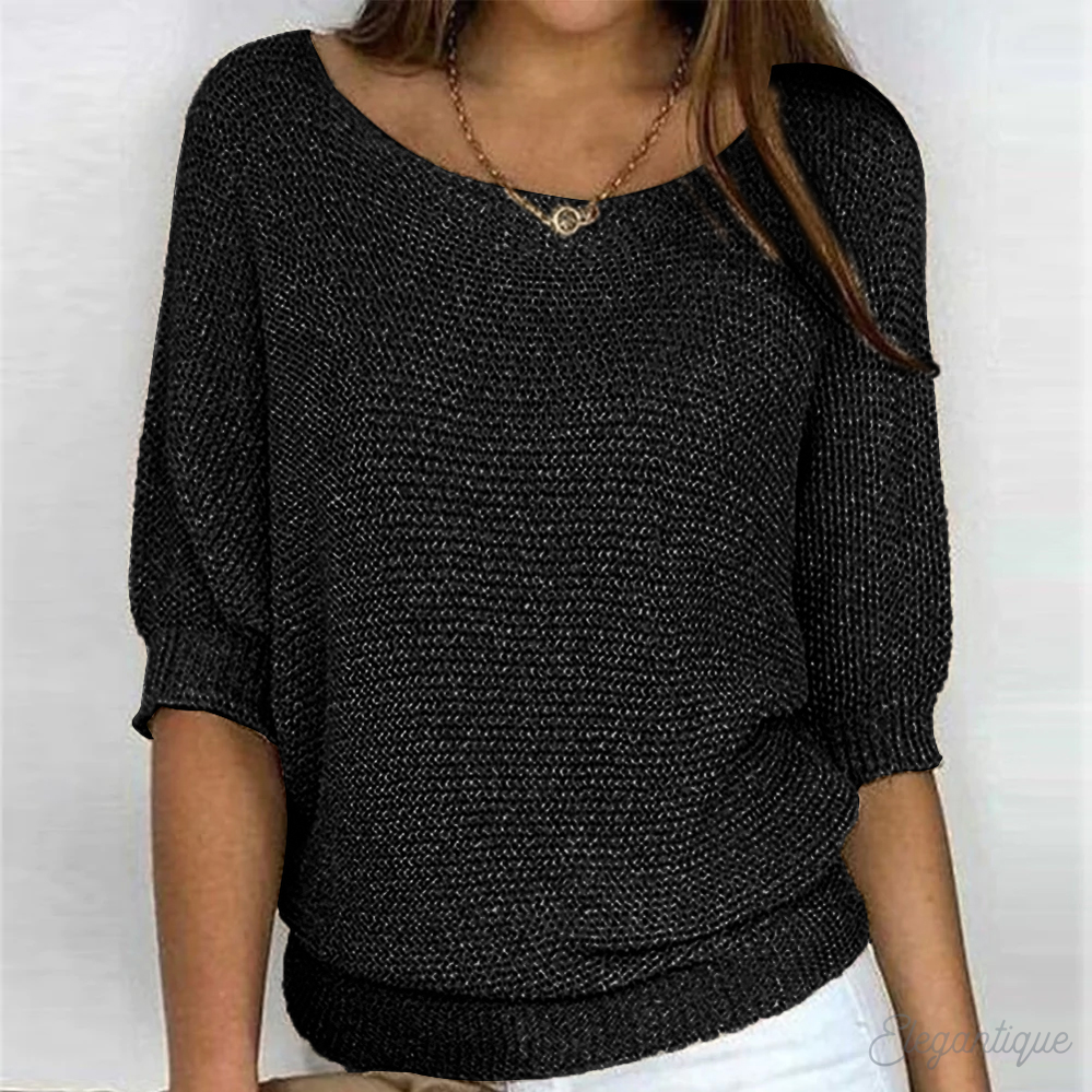 Sophie Soft Knit Sweater Boat Neck for Women Cozy Nordic Chic Everyday Top Lightweight