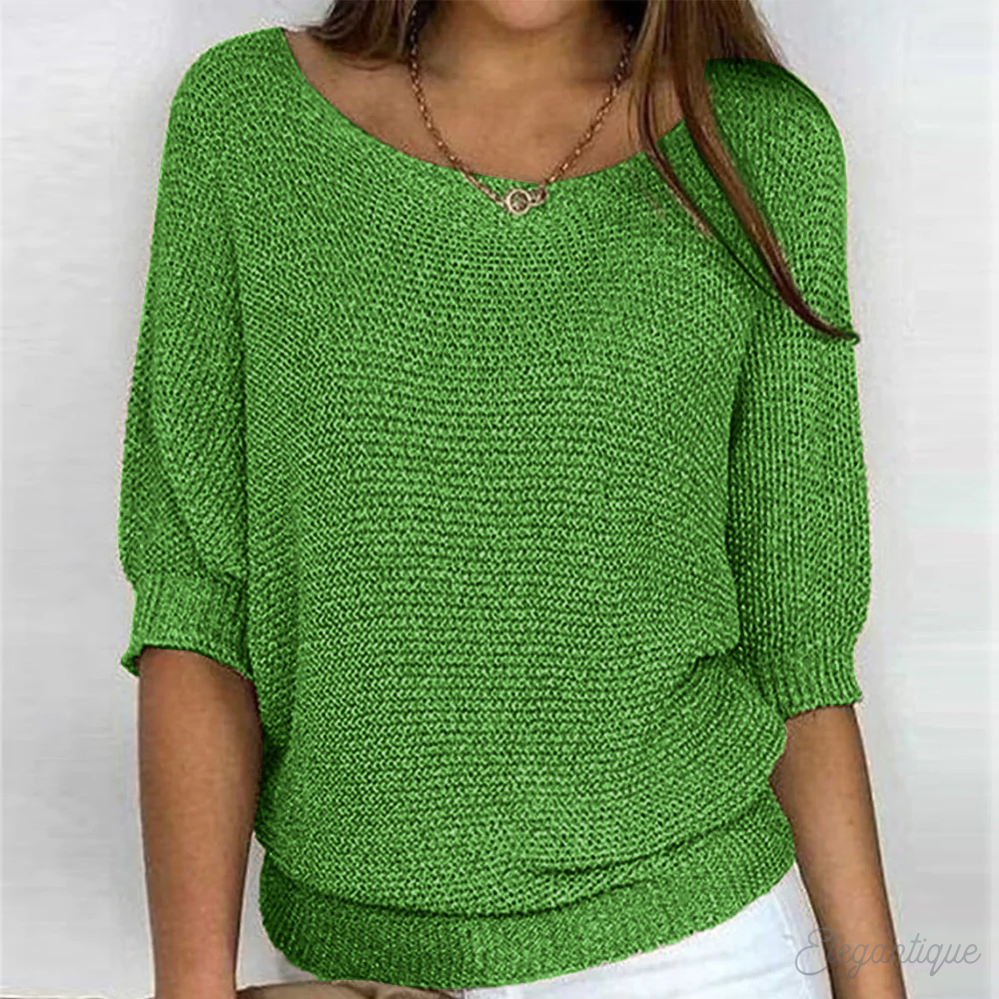 Lyla Knit Sweater For Women - Cozy Soft Knit Relaxed Fit Premium Cotton Blend All Season