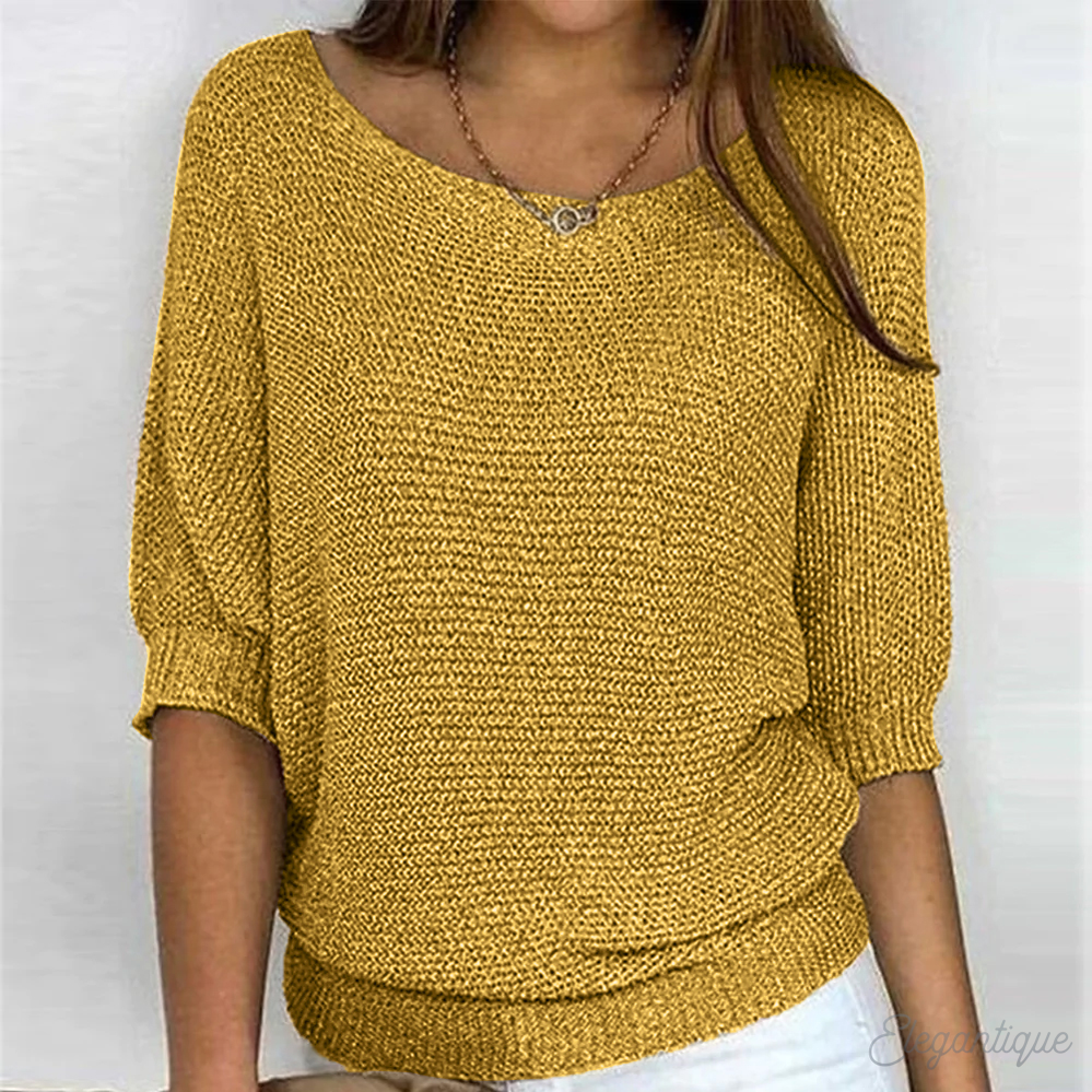 Lyla Knit Sweater For Women - Cozy Soft Knit Relaxed Fit Premium Cotton Blend All Season