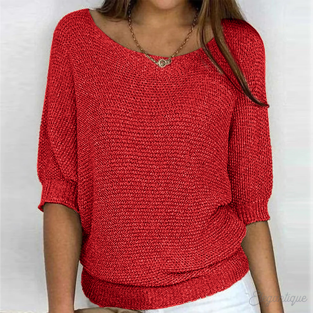 Lyla Knit Sweater For Women - Cozy Soft Knit Relaxed Fit Premium Cotton Blend All Season