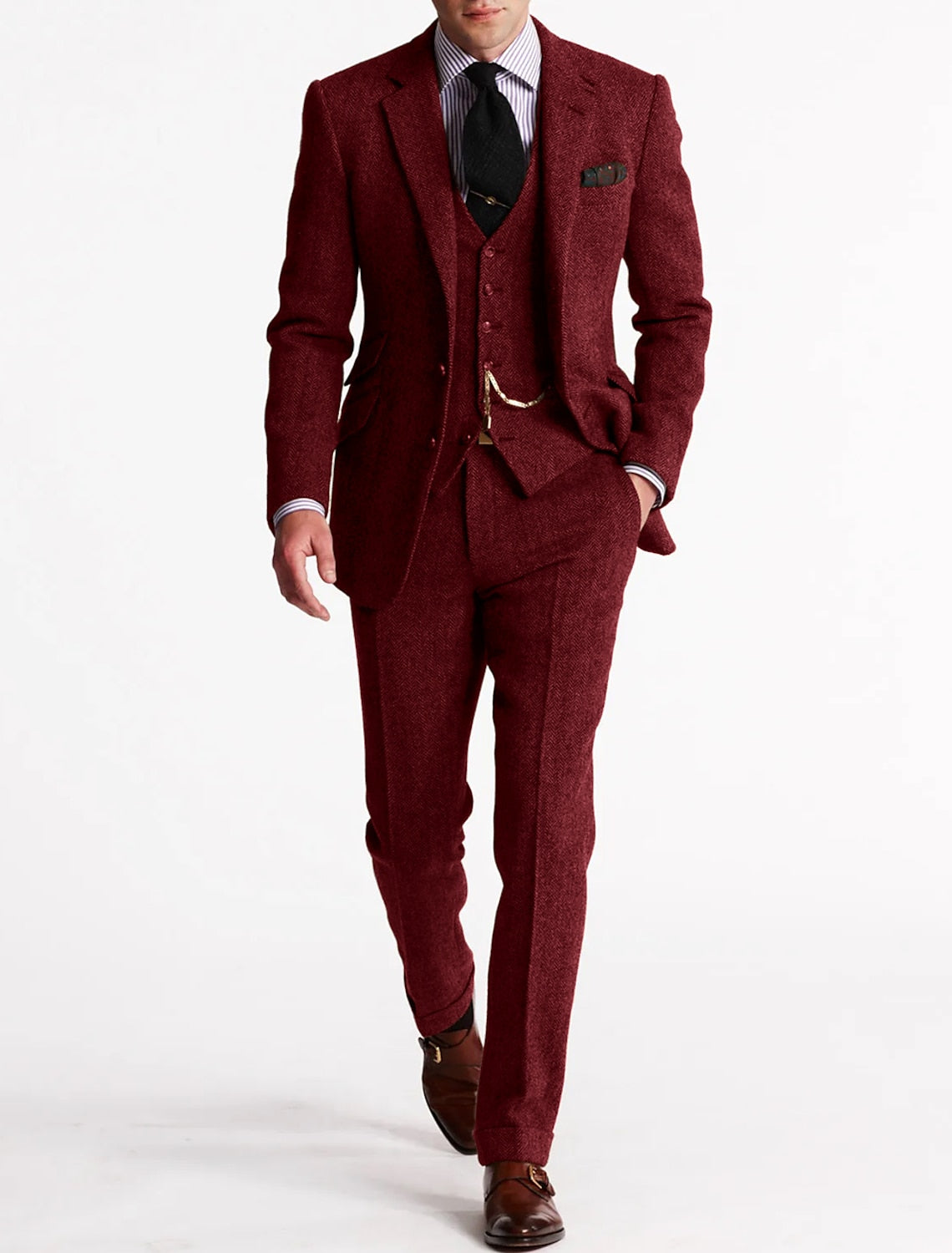 Jacob Three Piece Tweed Suit For Men Elegant Evening Wear With Guaranteed Comfortable Fit