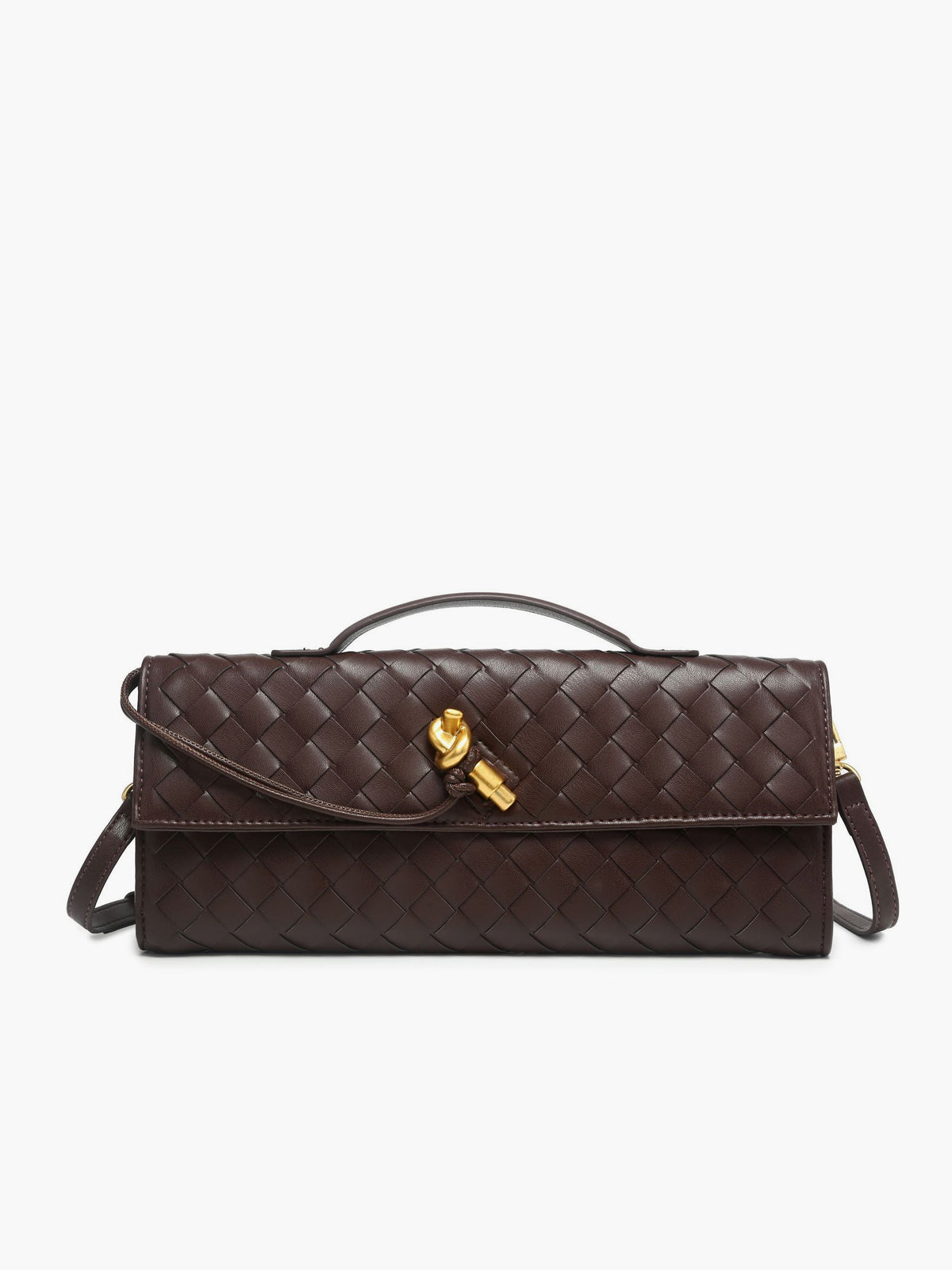 TrendAura Two Way Woven Flap Clutch Shoulder Bag - Convertible 2 In 1 Design For Day To Night