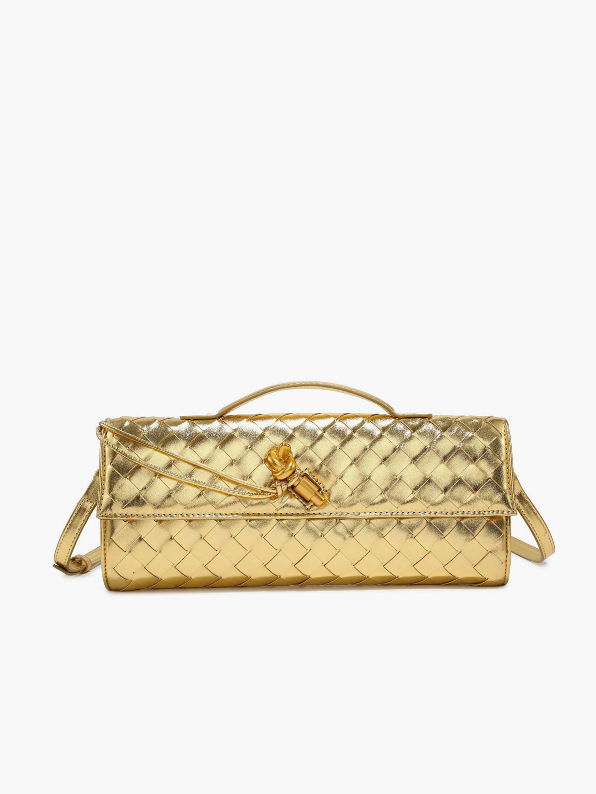 TrendAura Two Way Woven Flap Clutch Shoulder Bag - Convertible 2 In 1 Design For Day To Night