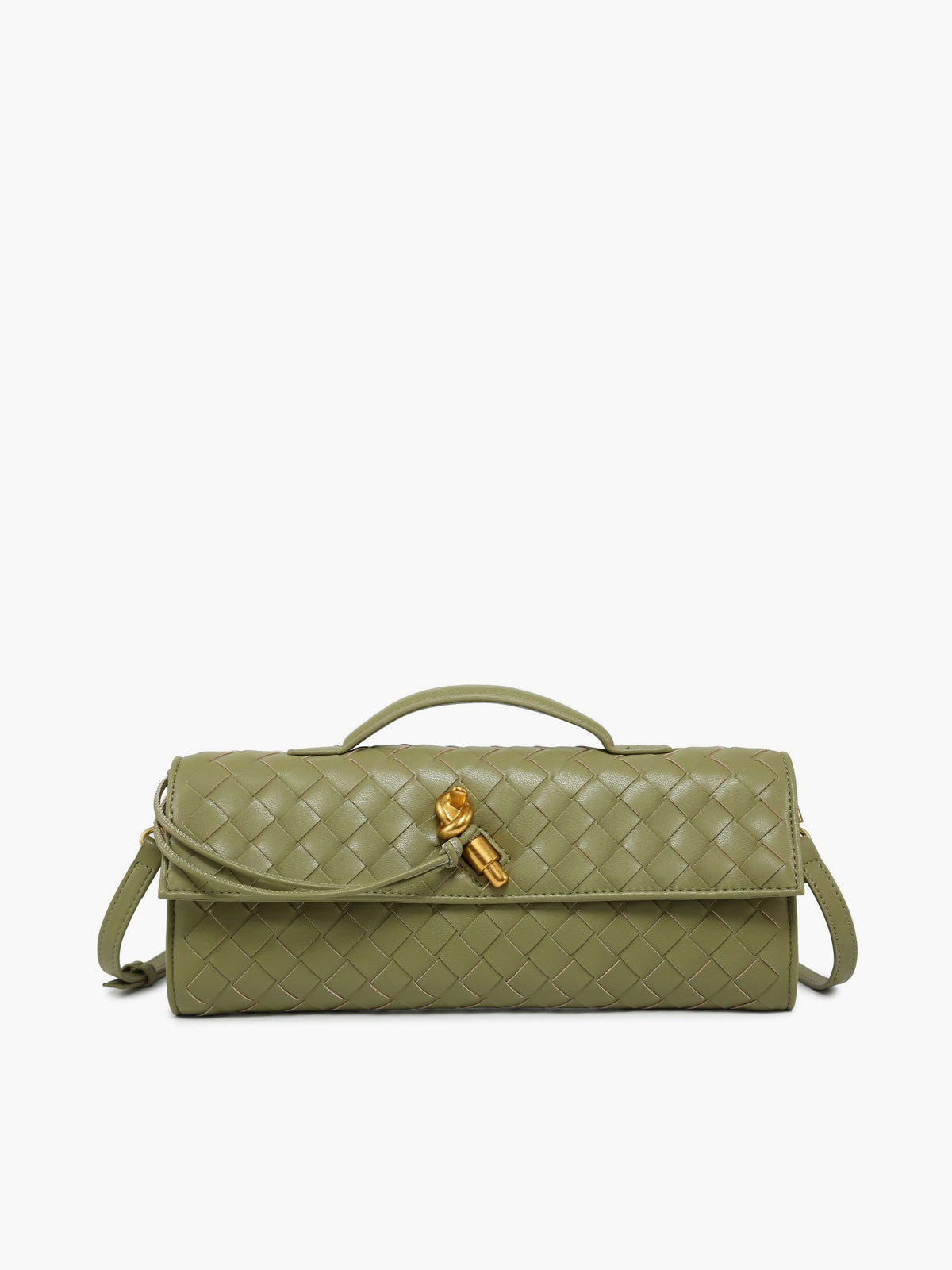TrendAura Two Way Woven Flap Clutch Shoulder Bag - Convertible 2 In 1 Design For Day To Night