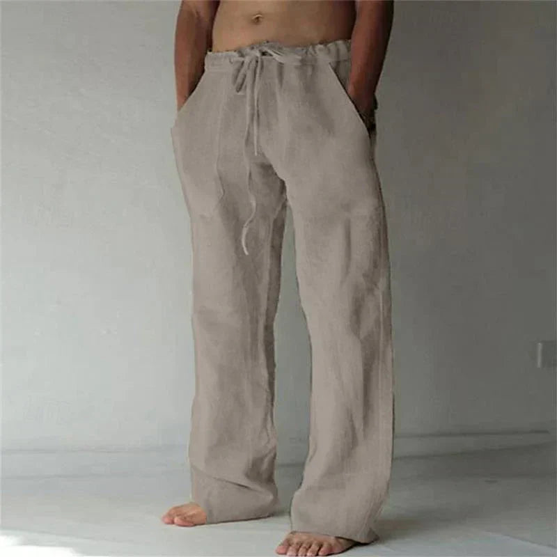 Baggy linen pants for men, made of high-quality linen