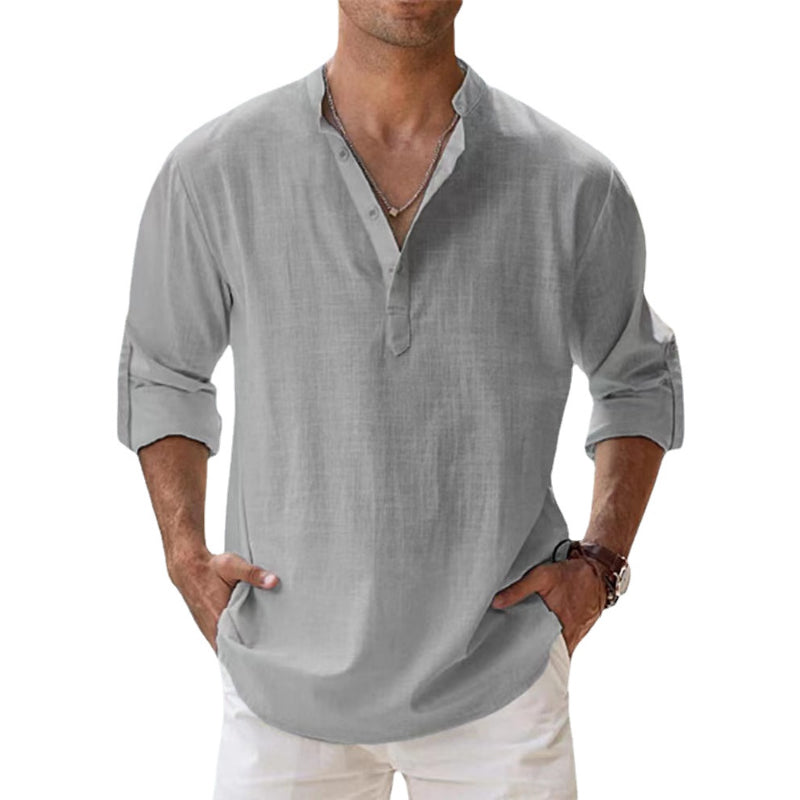 Zup Mens Linen Shirt Breathable Lightweight Comfort For Spring And Summer Stylish Relaxed Fit