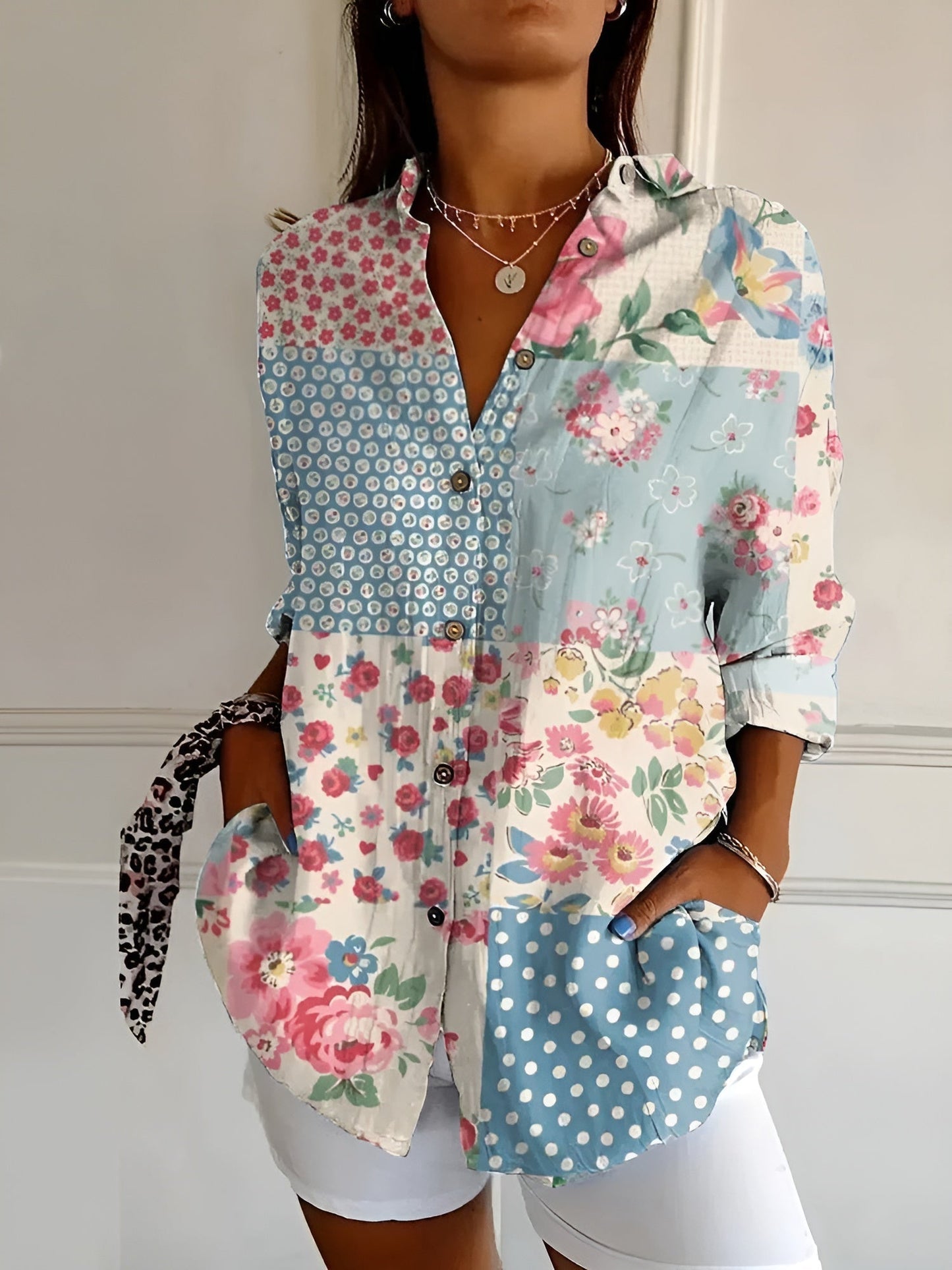 Women’s Floral Button-Up Shirt | Long Sleeve