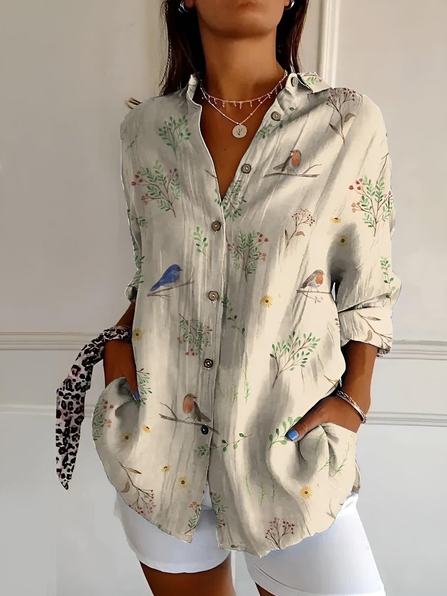 Women’s Floral Button-Up Shirt | Long Sleeve