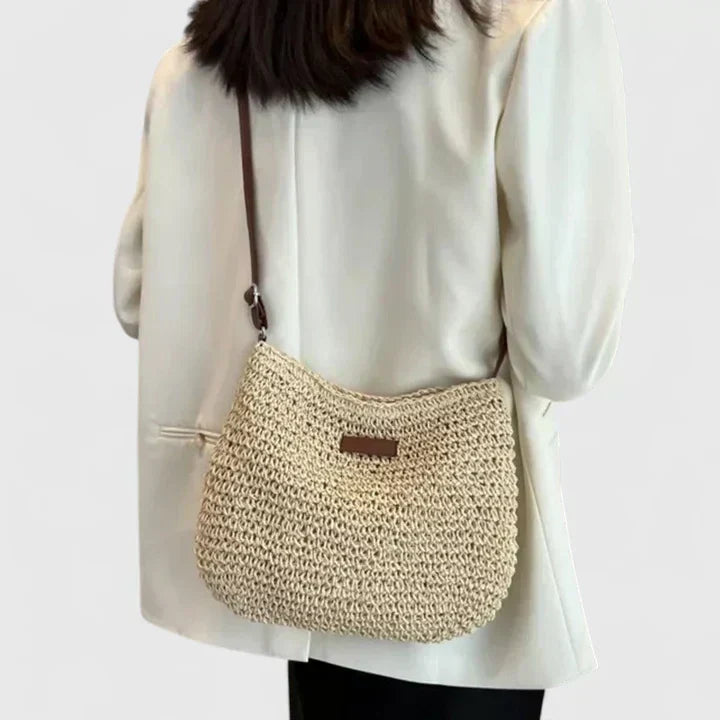 Women's Shoulder Bag with Natural Material and Versatile Design