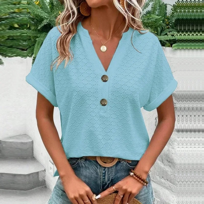 Myla Breathable V-Neck Top For Women Lightweight Comfort And Everyday Elegance For Active Lifestyles