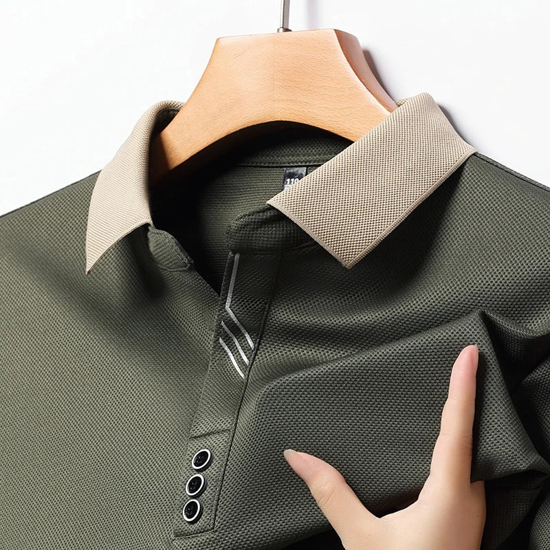 Mens Contrast Collar Polo Shirt Short Sleeve For Smart Casual Looks With Polished Finish And Striking Collar Detail