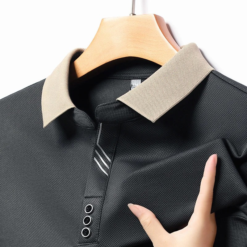 Mens Contrast Collar Polo Shirt Short Sleeve For Smart Casual Looks With Polished Finish And Striking Collar Detail