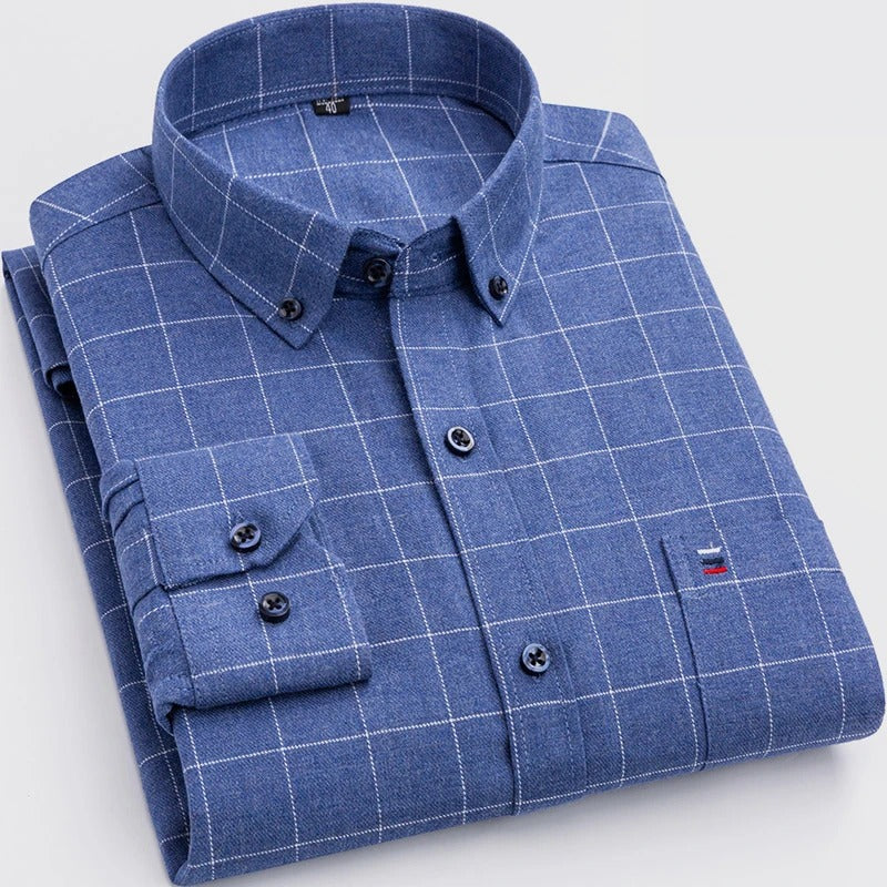 Jeffrey Mens Checkered Button Down Shirt By TrendAura Classic Style With Modern Comfort For Casual Or Semi Formal Wear