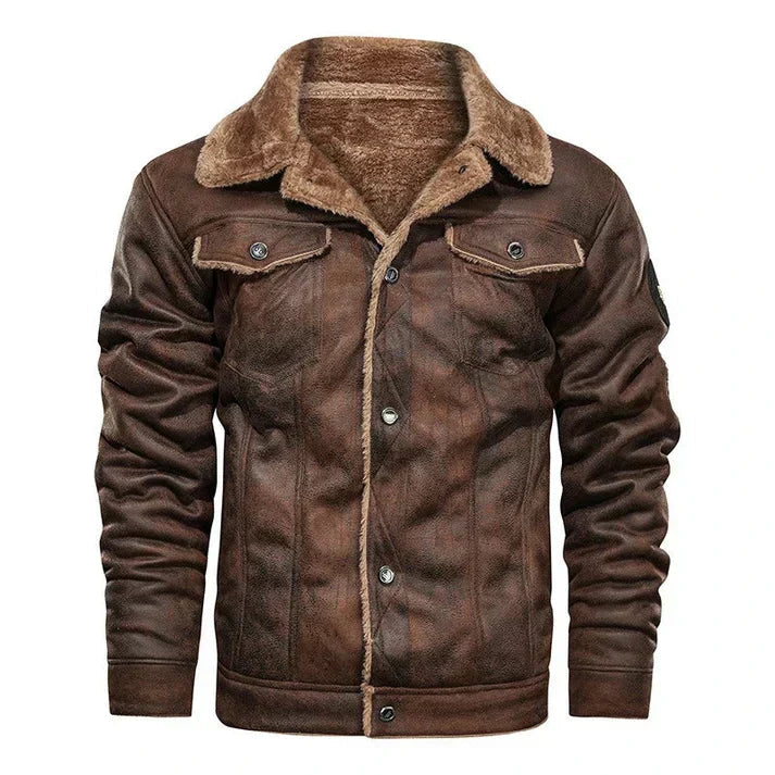 Werner - Slim bomber jacket in genuine leather