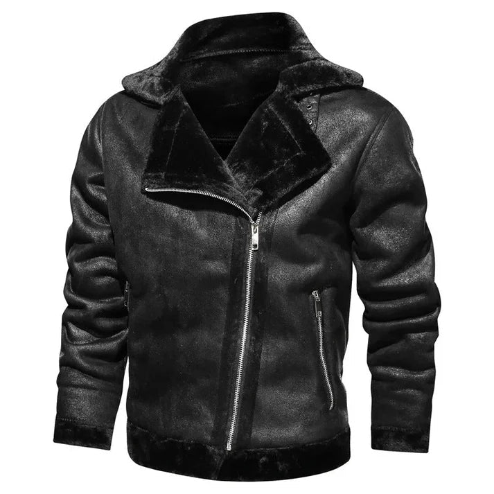 Werner - Slim bomber jacket in genuine leather