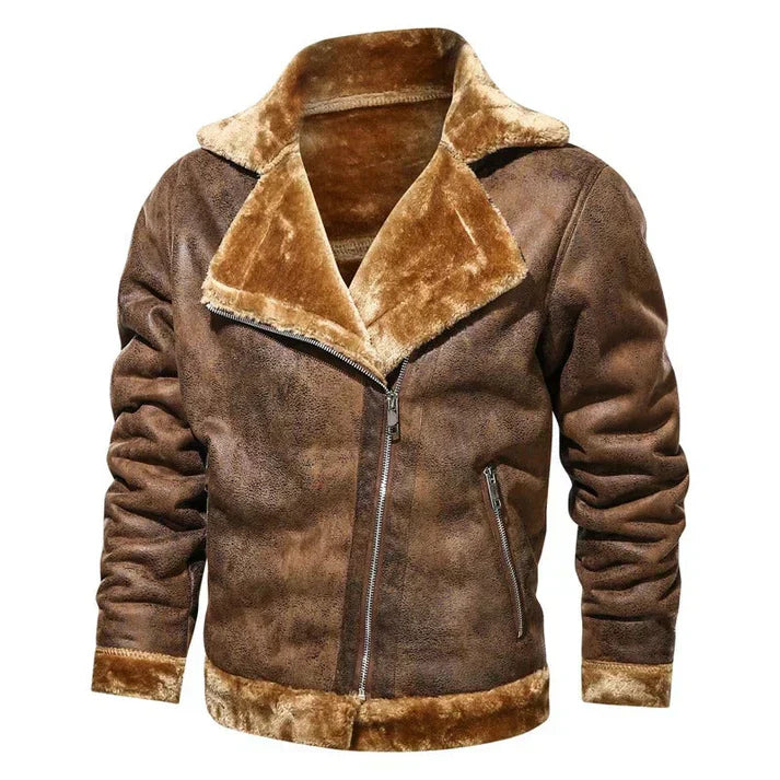 Werner - Slim bomber jacket in genuine leather