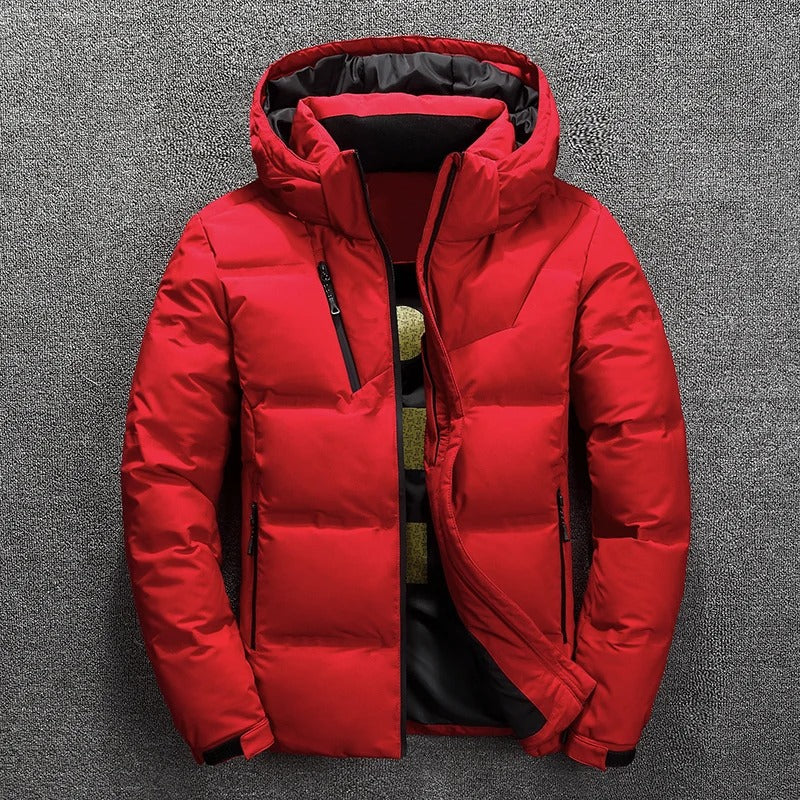 Mens Lightweight Down Puffer Jacket With Full Zip For Winter Warmth And Comfort