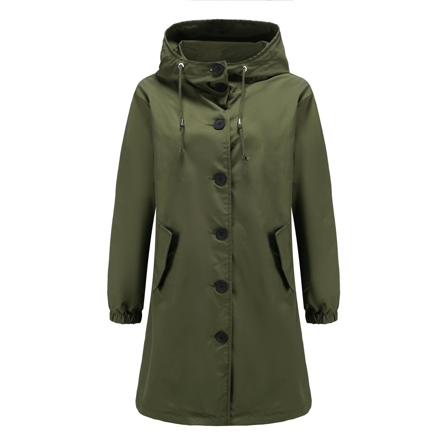 Nancy A-Line Raincoat | Hooded Button Front Raincoat