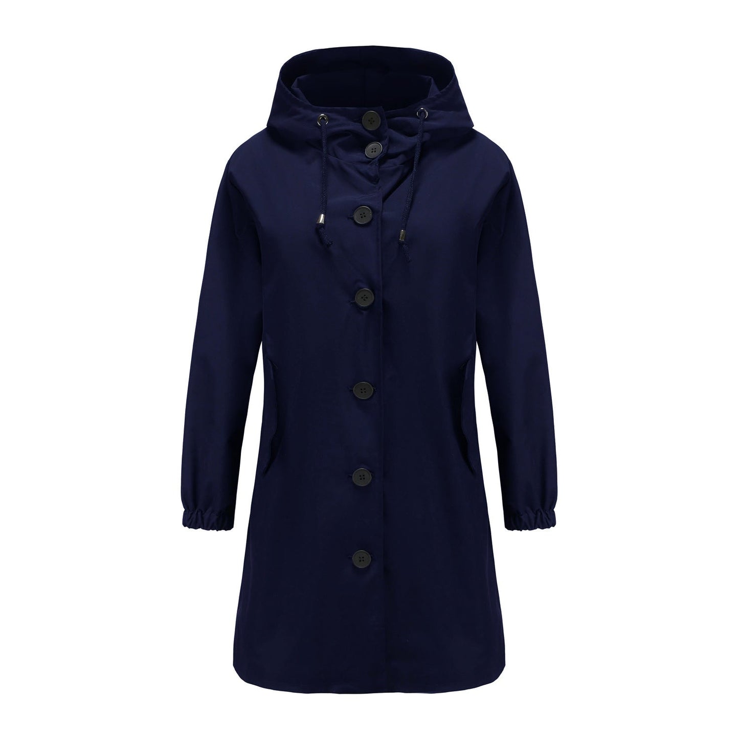 Nancy A-Line Raincoat | Hooded Button Front Raincoat