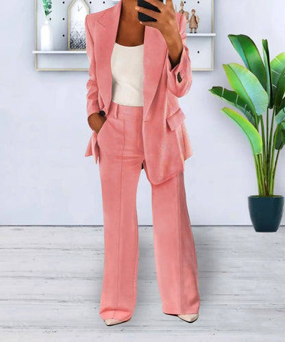 Jennifer Elegant Blazer Set For Women Two Piece Luxurious Comfort For Office Or Events