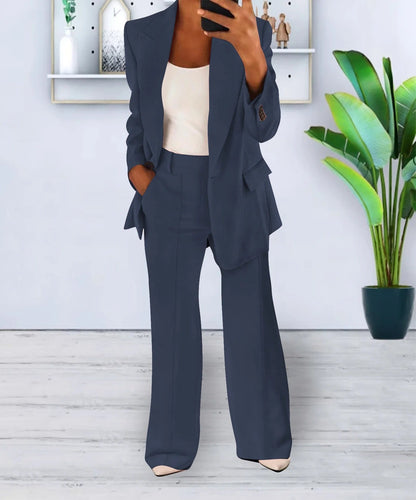 Jennifer Elegant Blazer Set For Women Two Piece Luxurious Comfort For Office Or Events