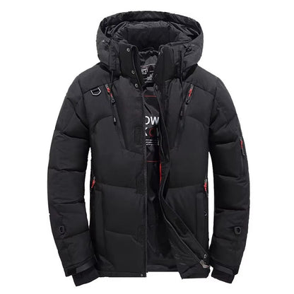 Men's Minus 20 Degree Hooded Down Jacket Parka With White Duck Down Insulation Winter Coat For Outdoor Snow