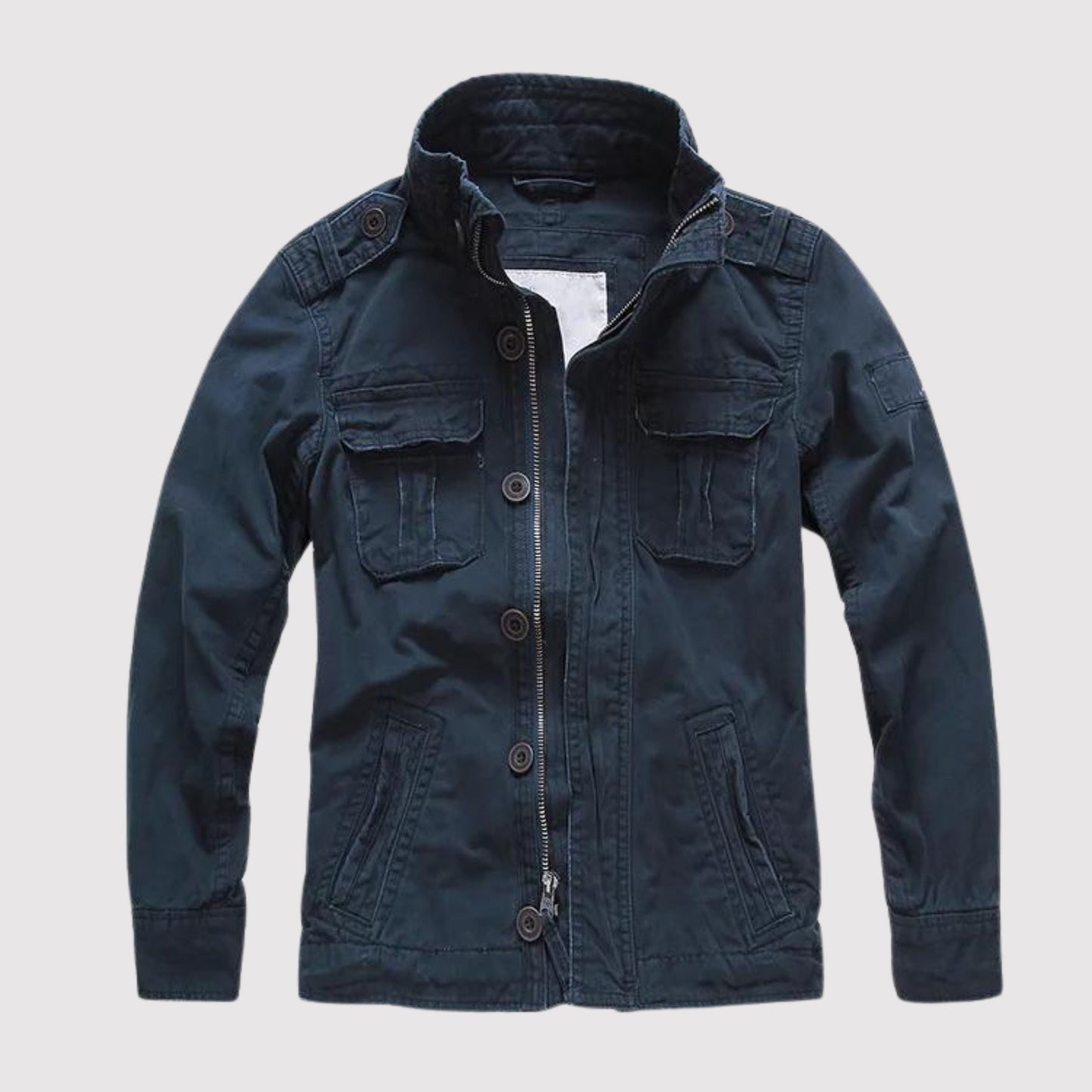 TrendAura Theodore Regular Fit Denim Jacket For Men With Retro Casual Style And Multiple Pockets