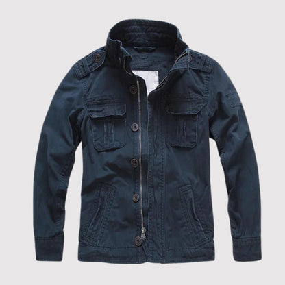 TrendAura Theodore Regular Fit Denim Jacket For Men With Retro Casual Style And Multiple Pockets