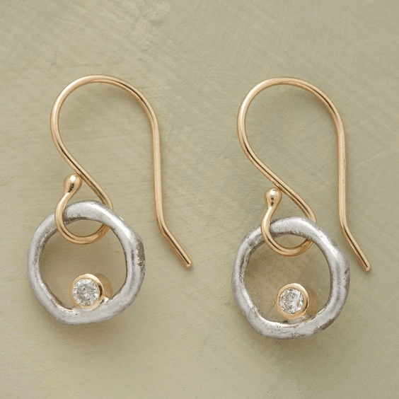 Women's Vintage Zirconia Earrings with Gold and Silver Design - TrendAura